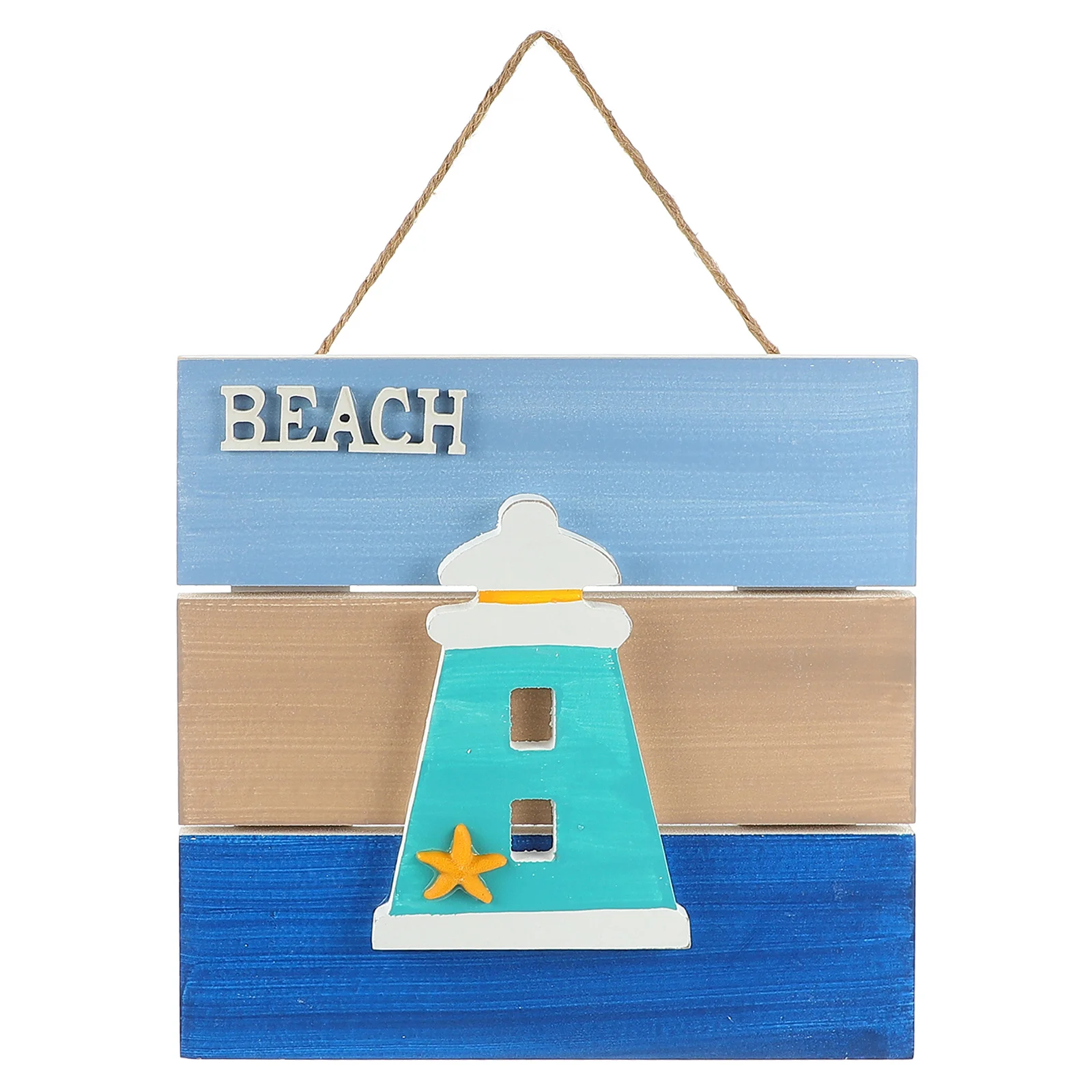 

Ocean Theme Hanging Sign Wood Pendant Decoration Child Room Wall nament Cartoon Wooden Door Rope Display House Beach Lovers