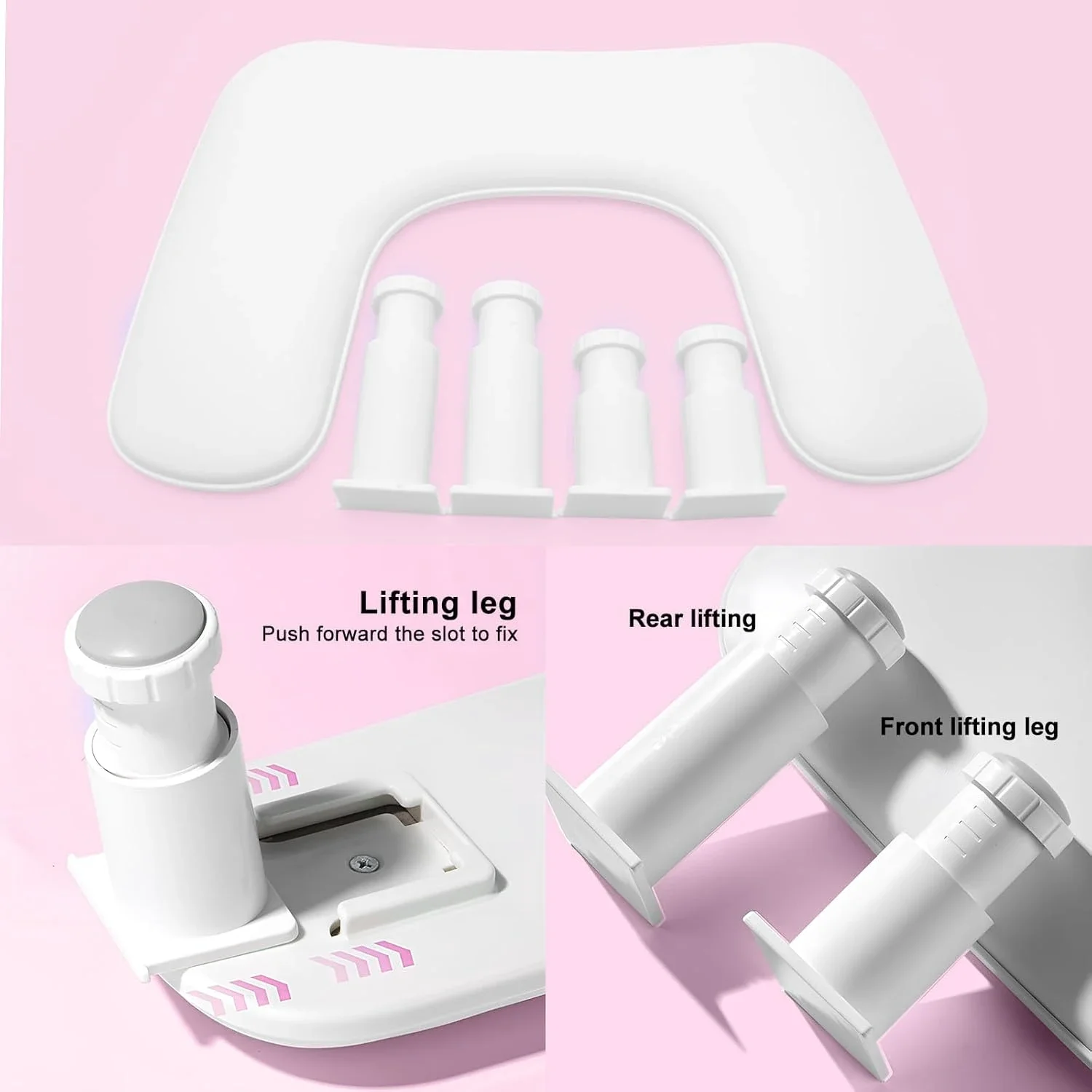 Nail Arm Rest U Shaped Adjustable Height Nail Hand Pillow for Manicure Hand Rest Soft Microfiber PU Leather for Nail Salon