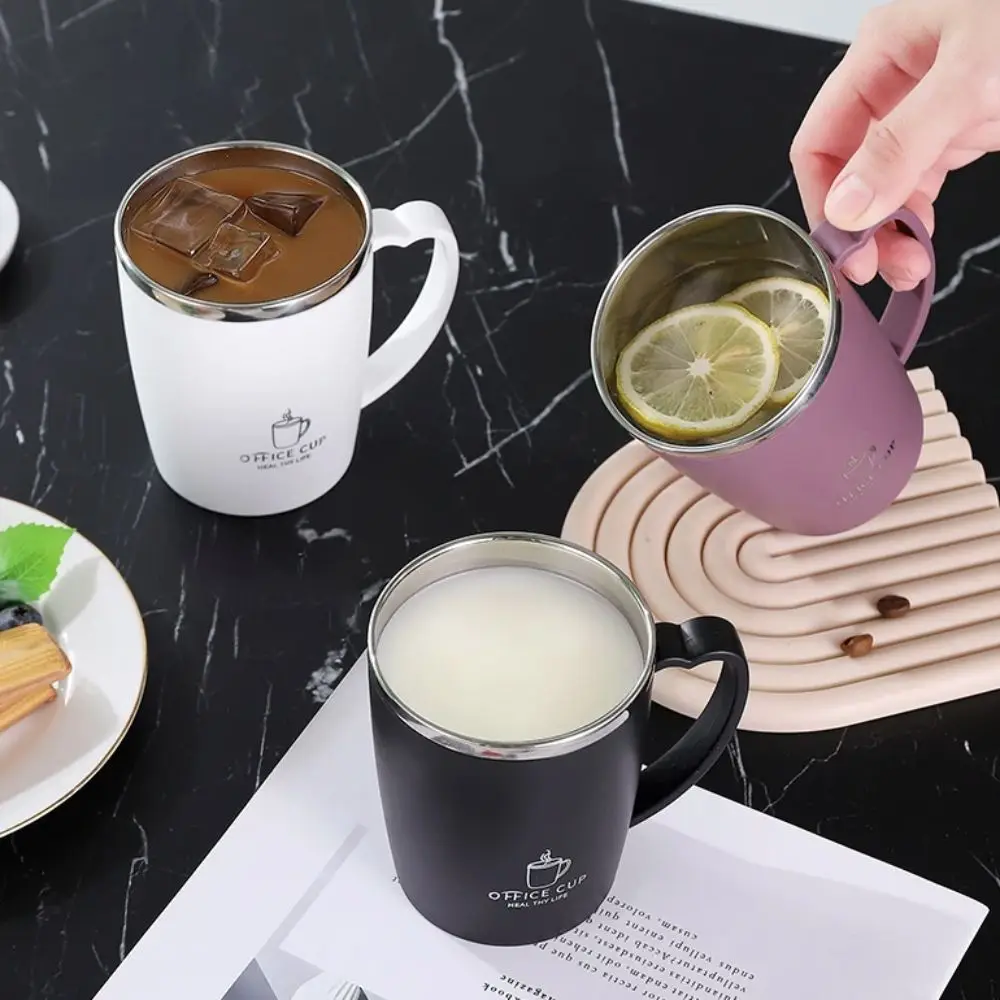 

Portable 350ml Thermal Coffee Cup Insulated 304 Stainless Steel Thermos Mug Heart Shaped Handle with Lid Kid Milk Cup Office