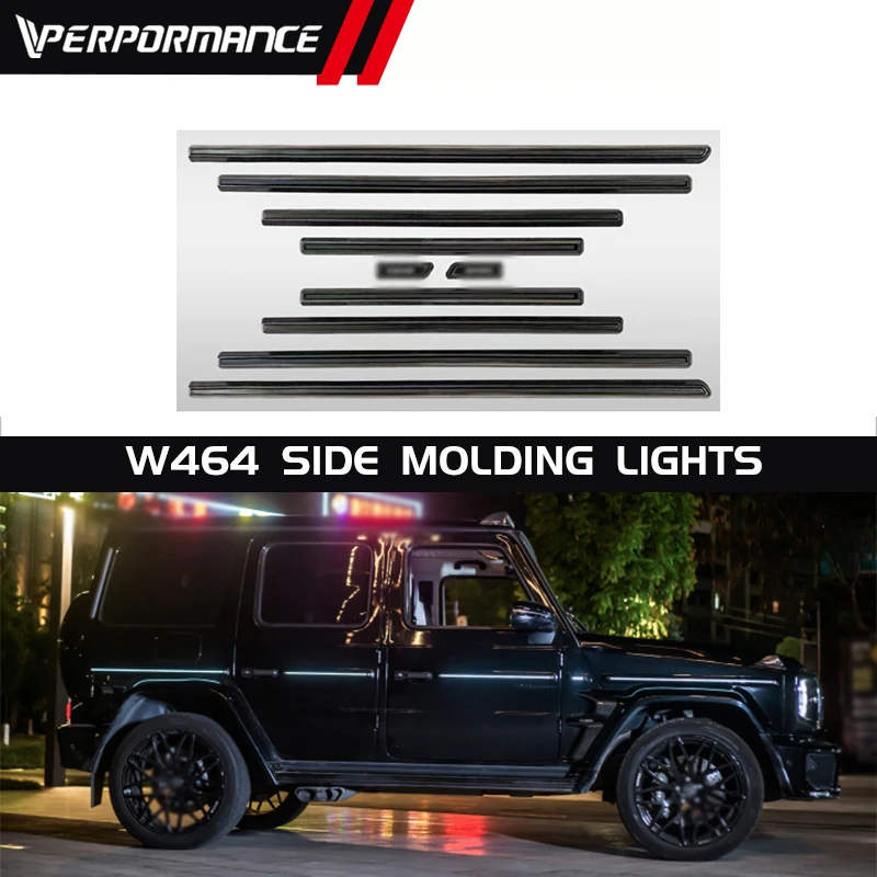 

G-Class W464 W463A Side Molding Lights For 2019y~ G63 G500 G550 G350 Carbon Fiber Car Trim Lights Body Trim Car Exteriors