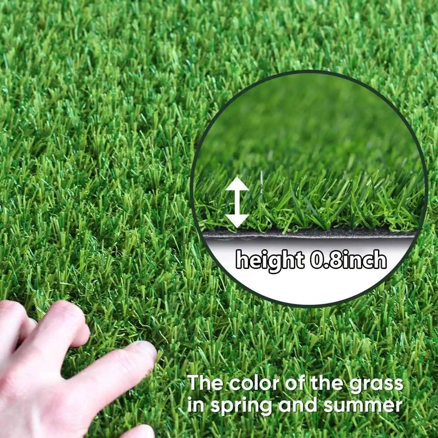 عشب العشب الاصطناعي، عشب أسترو وهمي 0.8 بوصة ( ​ ​ متوفر مقاسات متعددة ​ ​ )، سجادة عشب مزيفة واقعية مع فتحات تصريف،