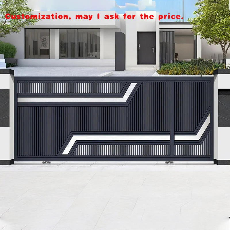 

custom.Customizable Sliding Gate Industrial Use Exterior Driveway Metal Gate Automatic Opening Pattern-Door S