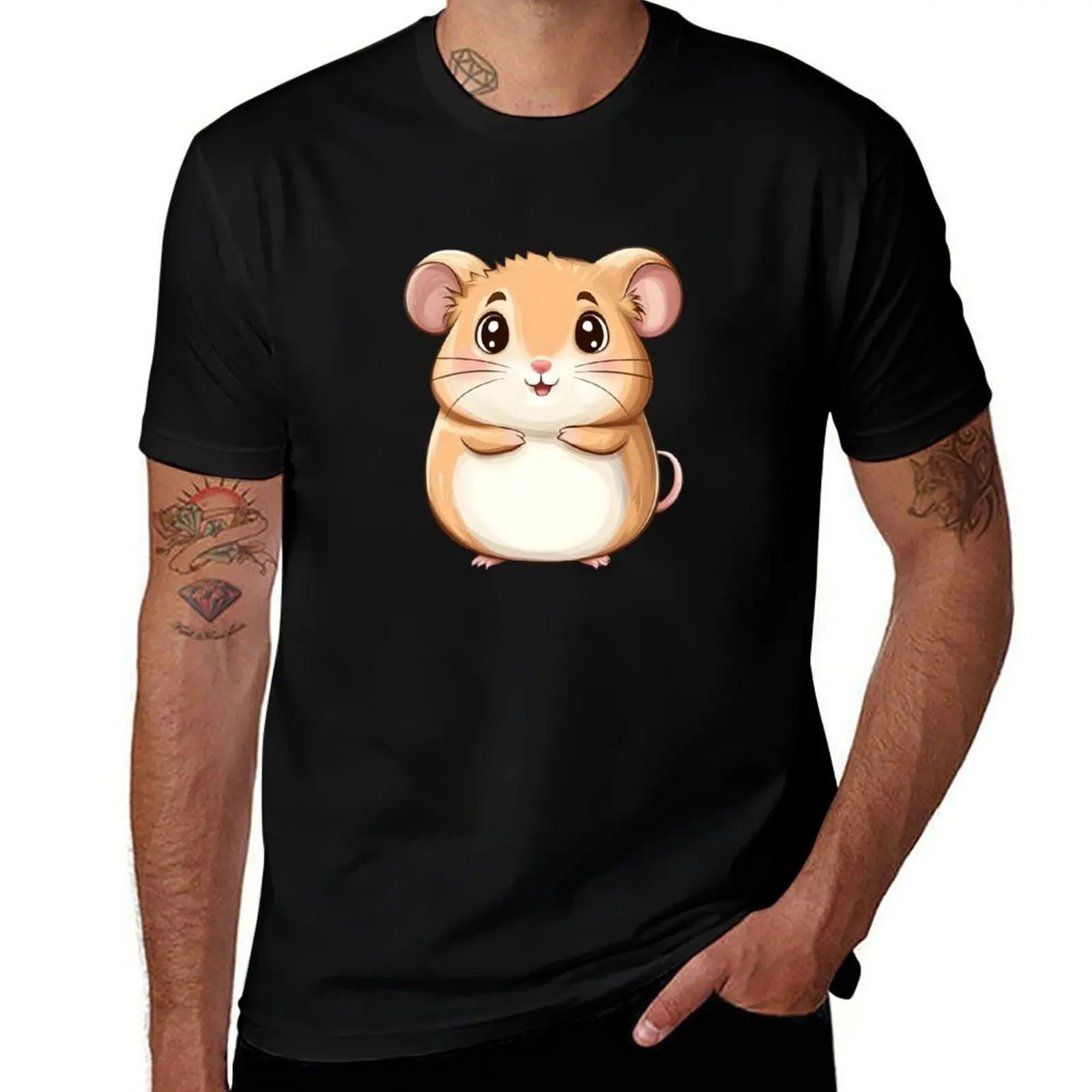 

cute hamster T-Shirt oversize t-shirts man football t shirt vintage funny t shirts men