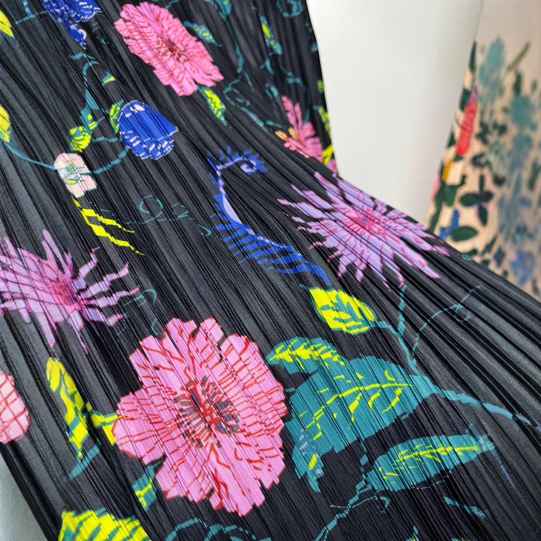 Miyake-falda plisada con cintura elástica para mujer, falda holgada cómoda, informal, a la moda, novedad de verano 2025, diseño de cien