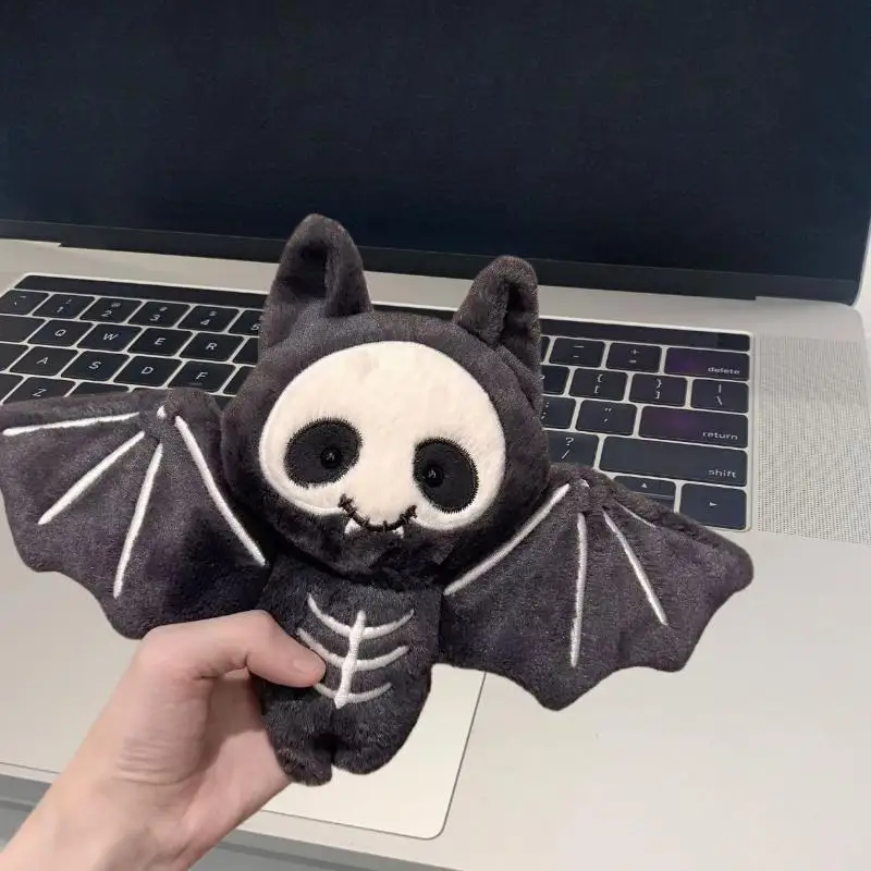 Kawaii Plush Skull Bat Keychain Halloween Gifts Cartoon Stuffed Doll Toy Bag Pendant Backpack Hanging Decoration