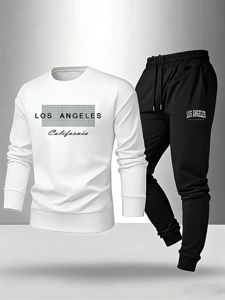 

Men's Set Spring Autumn Daily Casual Pullover&Sweatpants Male Home Outdoor Comfort Longsleeve Outfits Single Sweatshirt or Pants