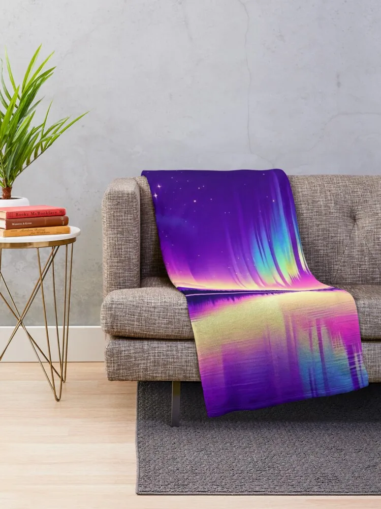 Violet Symphony: Nocturnal Kaleidoscope Throw Blanket Summer Thermal Blankets