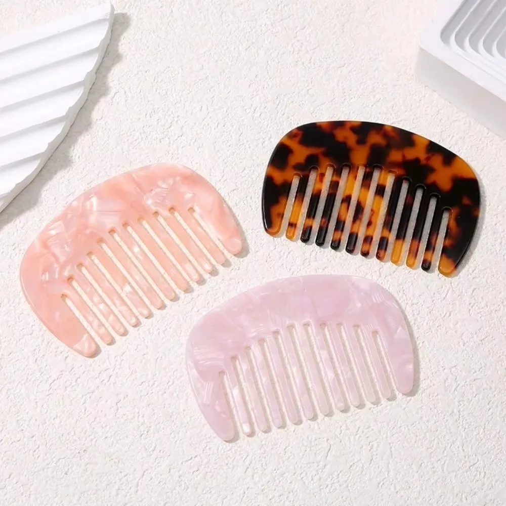 Marble Pattern Hair Comb Marbled Anti-Static Acetate Comb Rounded Teeth Cellulose Acetate Wide Tooth Comb Daily Hair Grooming