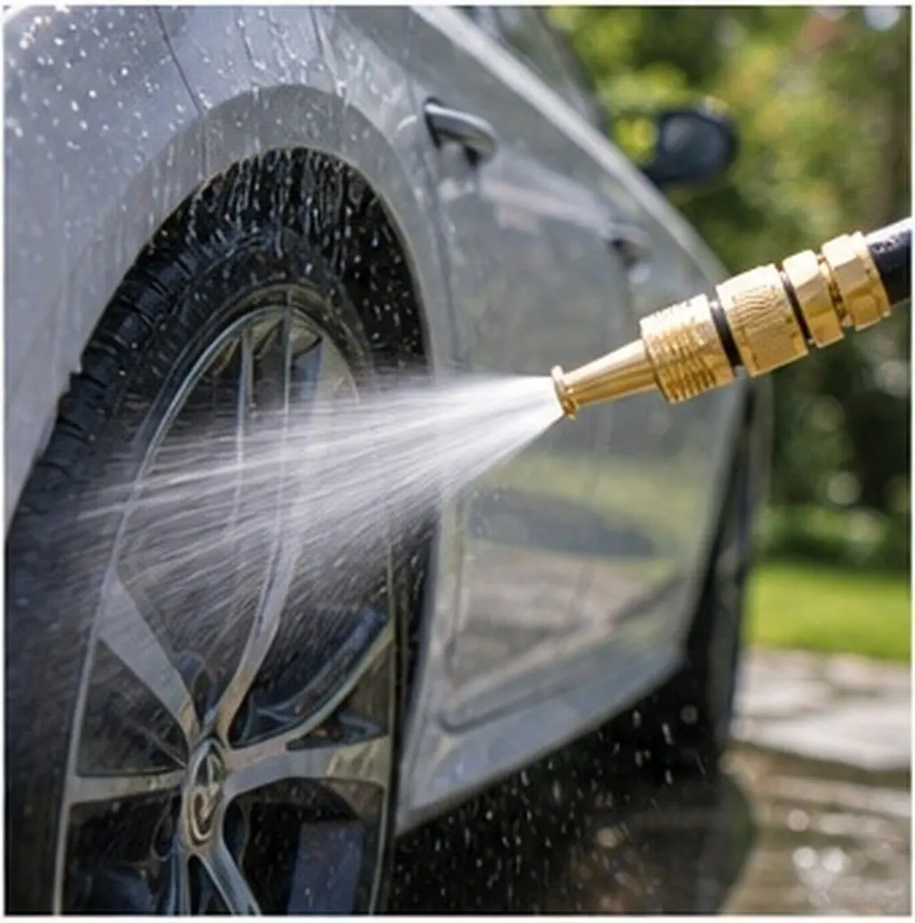 4Pcs Fire Reel Nozzle – Copper Outer, Rust-Free, Easy Install for Car Wash, Garden Irrigation & Fire Hose