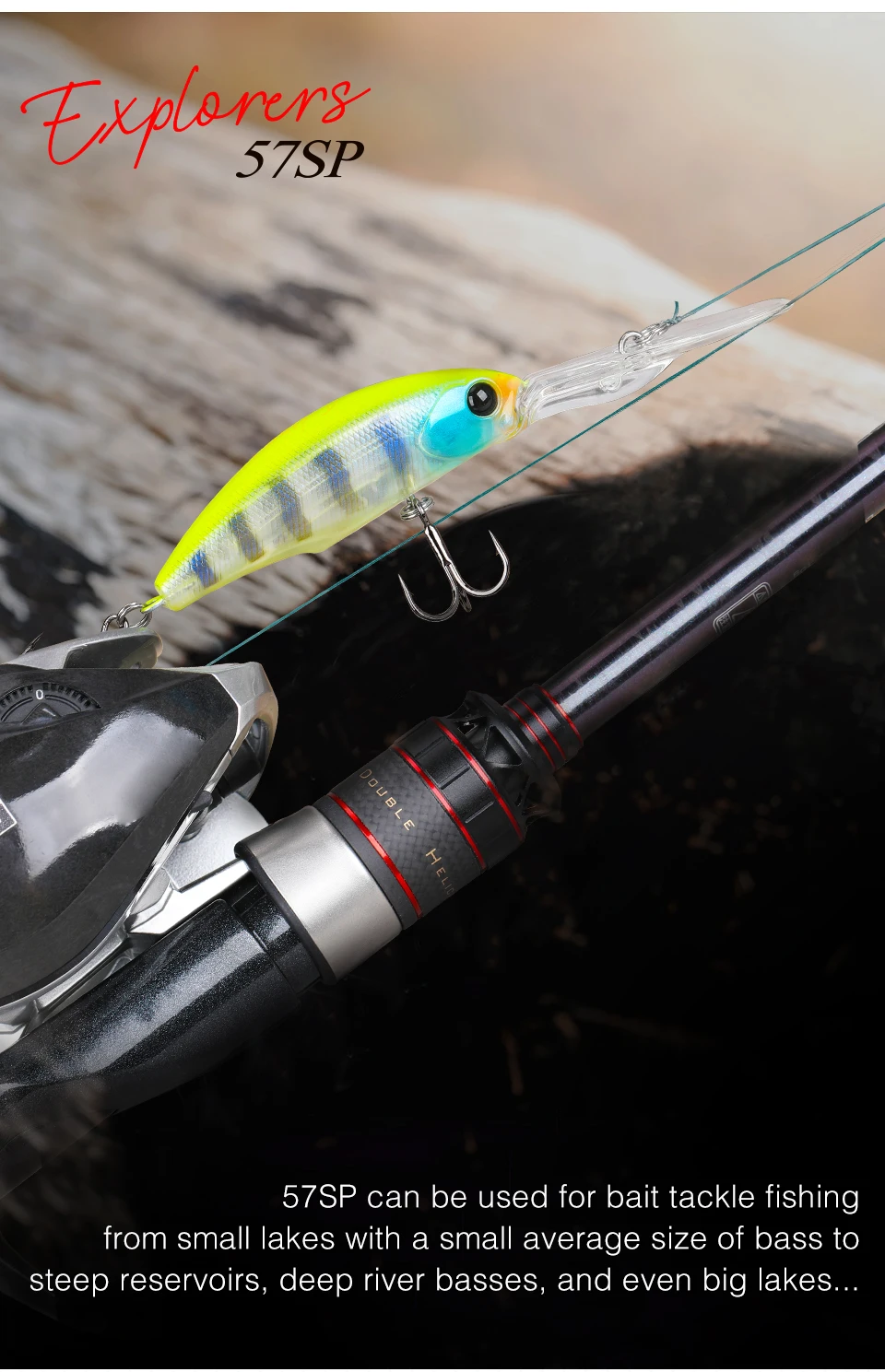 TSURINOYA Dive 2-4m Suspending Minnow 57mm 8.3g EXPLORERS 57SP Long Casting Pike Bass Fishing Lure Artificial Hard Bait Jerkbait