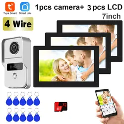 HD 7 Inch LCD Monitor WiFi Tuya Video Doorbell Outdoor Door Bell Waterproof Door Phone IP65 RFID Unlock Intercom EU DDP Shipping