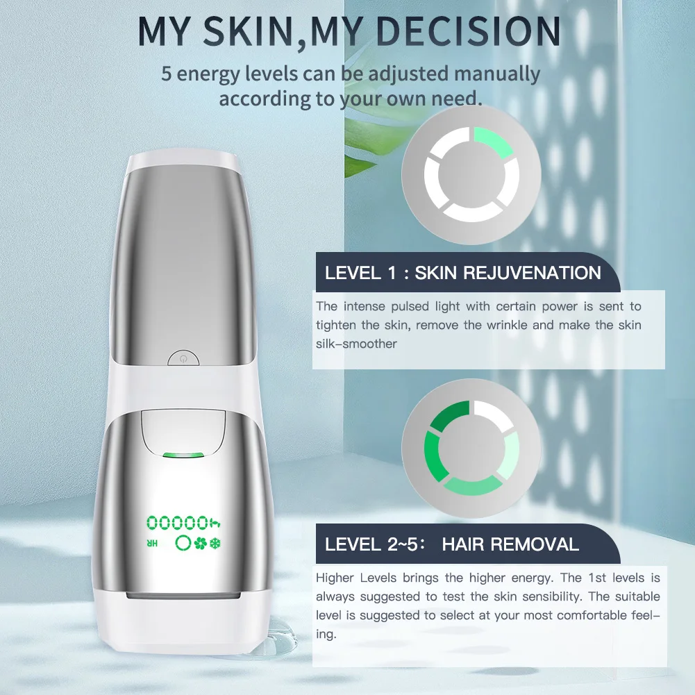 Lescolton Mặt Kính Sapphire IPL Máy Tẩy Nhổ Lông Triệt Lông Vĩnh Viễn Thoáng Mát Không Đau Photoepilation Dành Cho Nam Nữ Điện Depilador