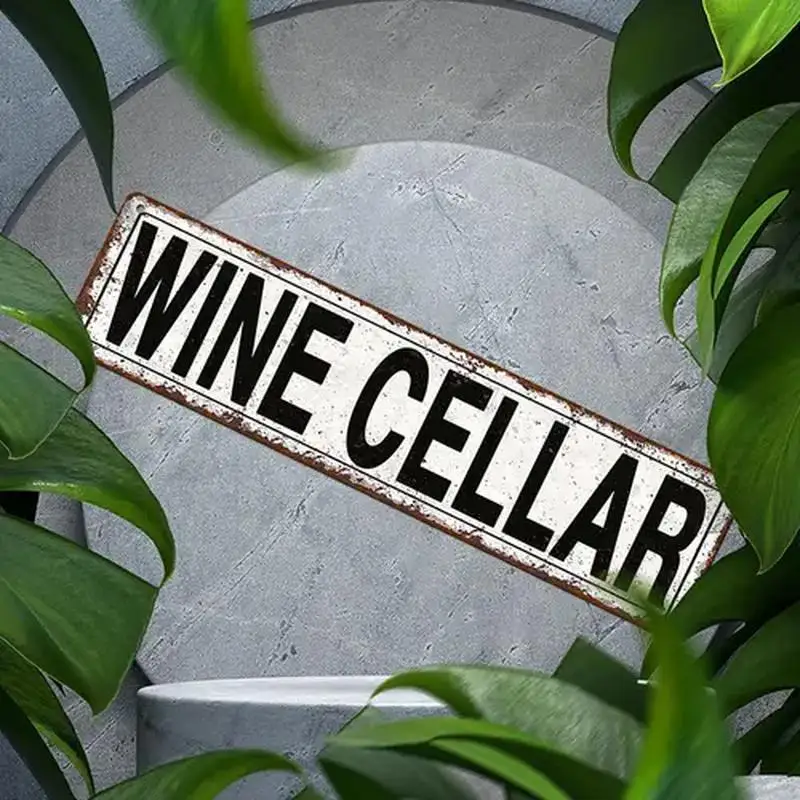 [2D PLANA] Letrero de metal de 1 pieza, letrero rústico para bodega de vino de 4 × 16 pulgadas, arte de pared de metal vintage