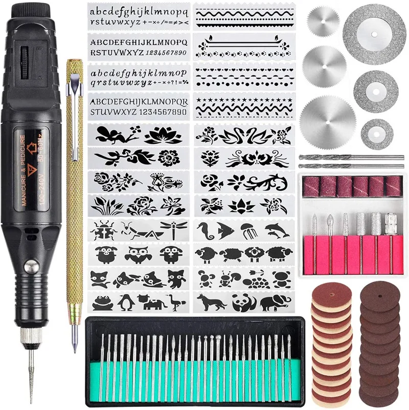 

HOT SALE 108 Pcs Electric Engraving Tool Kit, Multi-Functional Corded Mini Engraver Etching Pen DIY Rotary Tool Set(EU Plug)