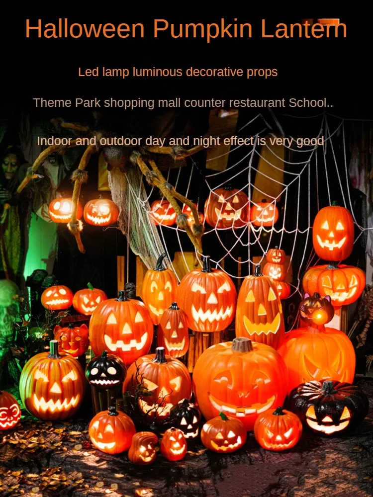 Hollow Luminous Halloween Pumpkin Lanterns, Outdoor Scene Decoration Props, Festival Lanterns