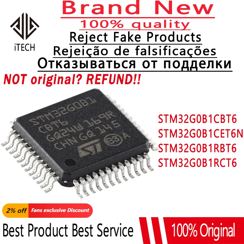 1PCS STM32G0B1CBT6 STM32G0B1CET6N STM32G0B1RBT6 STM32G0B1RCT6 Brand New Original Authentic Microcontroller IC Chip