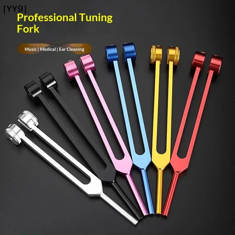 Healing Chakra 128 Hz Tuning Fork Set Sound Therapy Aluminium Alloy Bio-Acoustic Tuning Fork Portable Colorful[YY9]