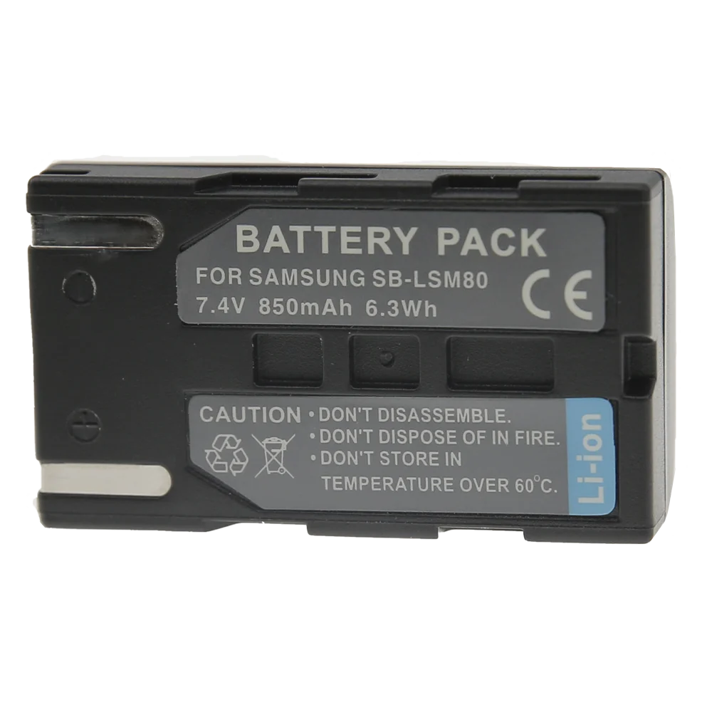 Аккумулятор SB-LSM80 для Samsung VP-DC175 VP-DC565 VP-DC575 SC-D371 SC-D364 SC-D357 Аккумулятор