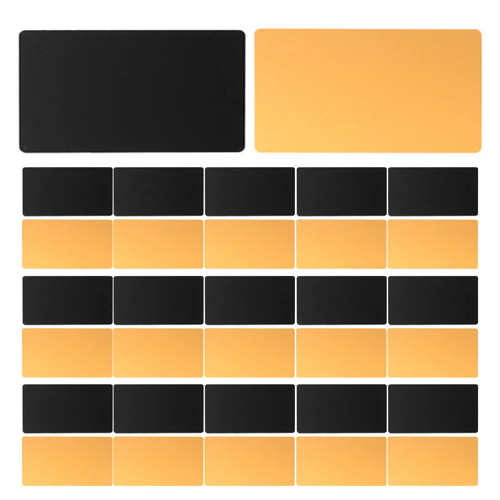 Tarjetas de visita en blanco de aluminio, tarjetas de nombre de Metal liso para grabado, marcado duradero, tarjetas de visita en blanco de aluminio, 100 Uds.