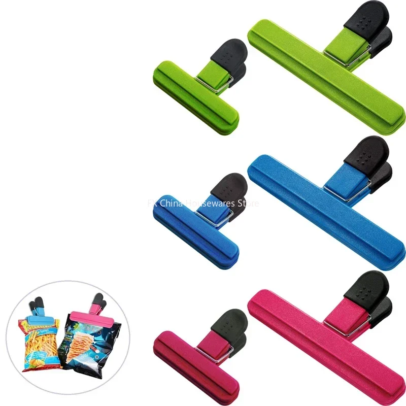 Conjunto de Clipes Grandes para Sacos - Clipes Plásticos de Vedação de Alimentos em Tamanhos Variados - Fixação Firme para Sacos de Café, Pão e Lanches - Organizador de Cozinha