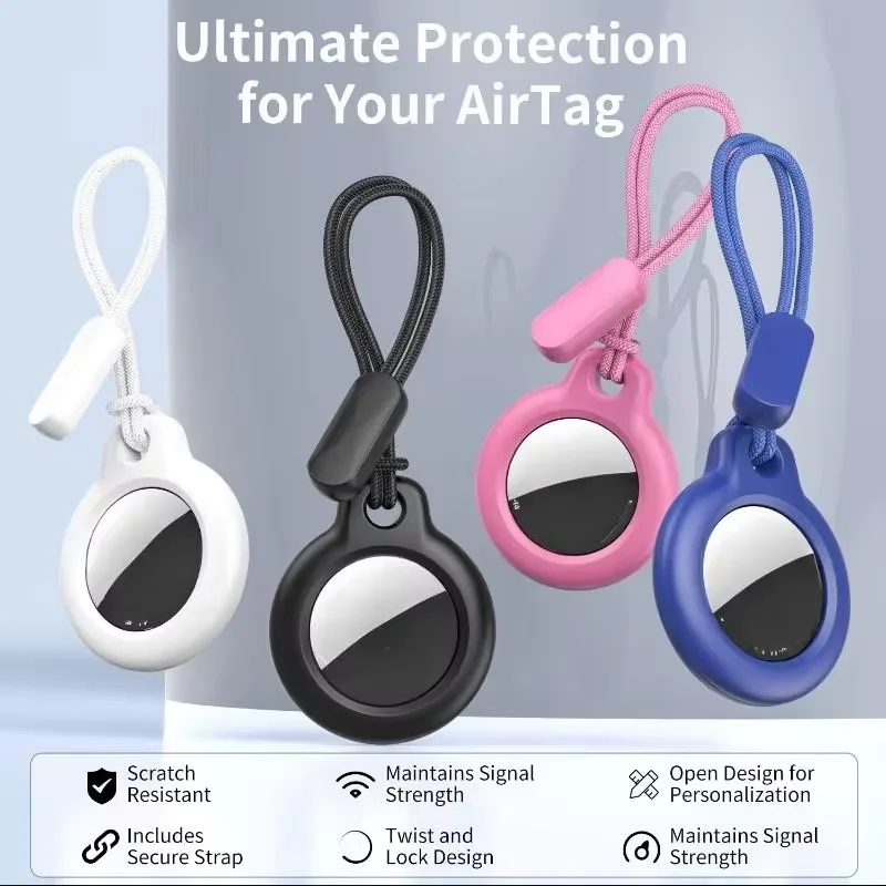 

GITFOS AirTag Holder With Strap Waterproof Scratch Resistant 360-Degree Protection Airtag Keychain Accessories Air Tag Case
