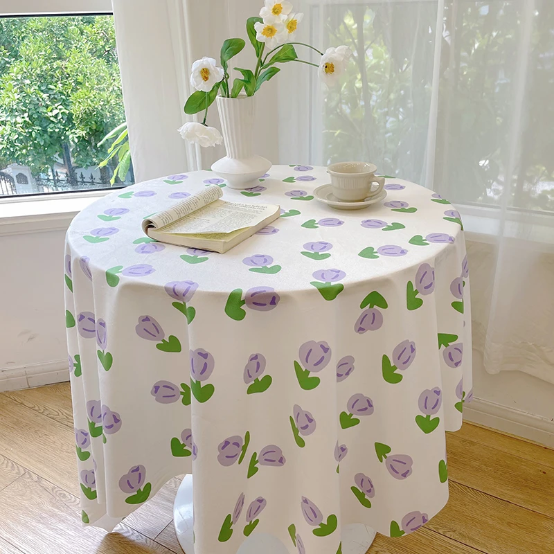 INS Fresh Tulip Tablecloth Bedroom Room Desk Cloth Coffee Table Cloth Photography Background Cloth