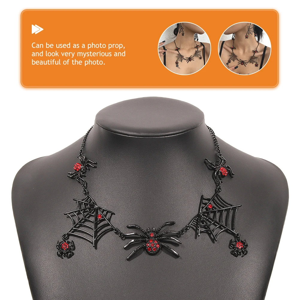 

Halloween Party Jewelry Cobweb Earring Necklace Set European and American Costume