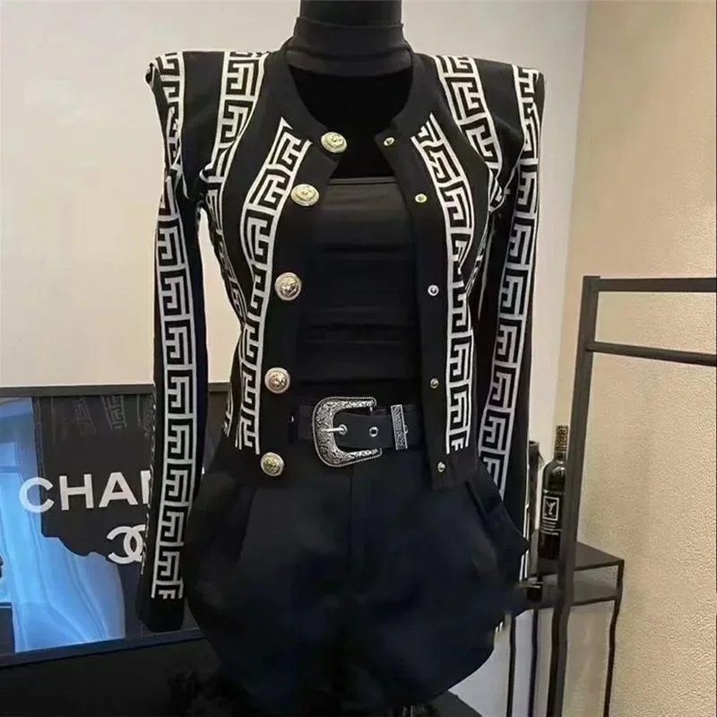 

Весенне-осенний черный трикотаж, модный свитер, топы, женское короткое пальто, новые однобортные свитера, кардиган, куртки женские