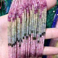 Natural 2x2mm Faceted Tourmaline Lapis Agate Cube Beads Square Stone Loose Bead DIY Earrings Necklace Bracelet Jewelry Making