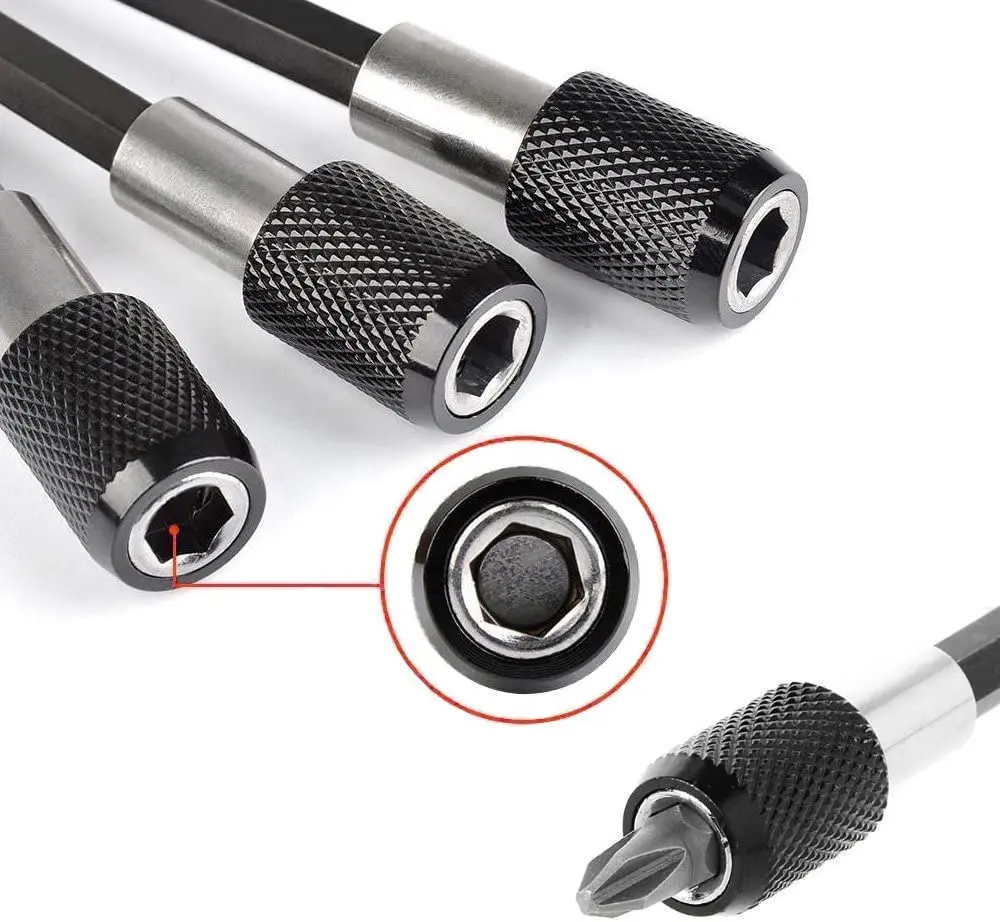 3 Chiếc 1/4 Inch Chuôi Lục Giác Nhanh Chóng Phát Hành Từ Vít Giá Đỡ Nối Dài Chuck Adapter Loại Hạt Cầm Tay Ổ 60/ 100/ 150Mm