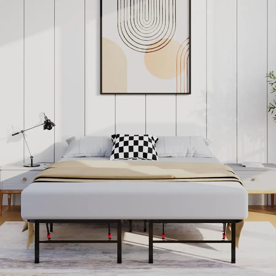 Cama Dobrável de Metal Gate Beds, Estrutura Robusta, Plataforma de Metal, Não Necessita de Box Spring, Portátil e Dobrável, Alta Resistência, Montagem Sem Ferramentas