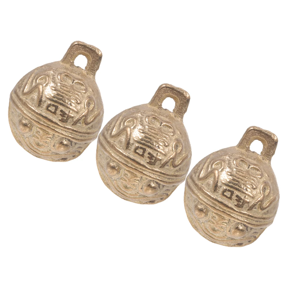 

3Pcs Dog Collar Bells Vintage Mini Copper Decorative Pet Bells Small Copper Jingle Charm Feng Shui DIY Wind Chimes
