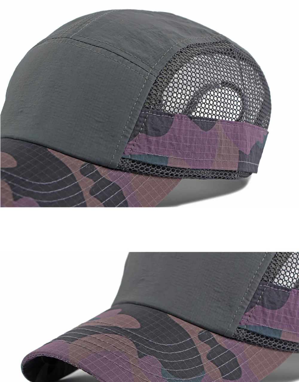 HT5089 Neue Frühling-Sommer Baseballkappe für Männer und Frauen Tarnmuster Sonnenkappen Unisex 6-Panel Baseballmütze Verstellbare Snapback-Kappe – Detail 5