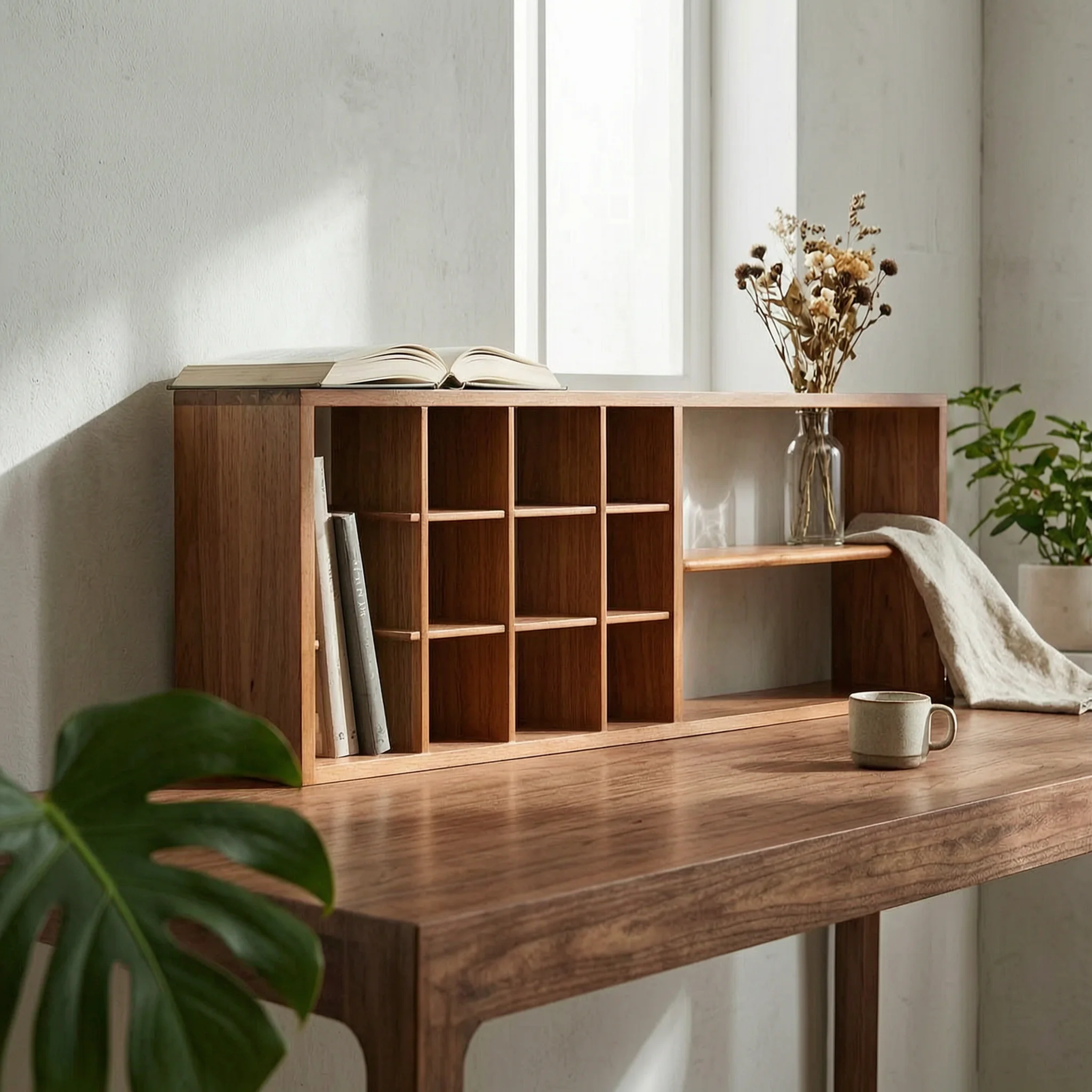 

Desktop Storage Rack Wall-Mounted Desk Storage Organizer Desk Organizer Compact Desktop Shelf Smooth for Coffee Station