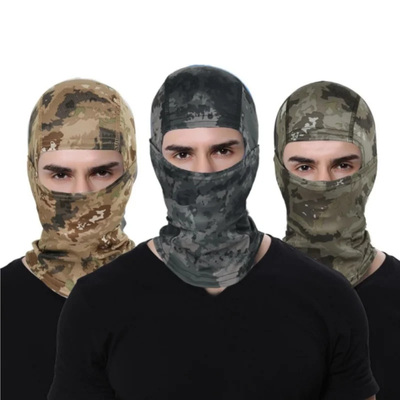 Sturmhaube Reitmaske Ski Radfahren Camouflage Kapuze Vollgesichtsmaske Angeln Kopfbedeckung Camo Hut Schal Sonnenschutz Mesh Maske