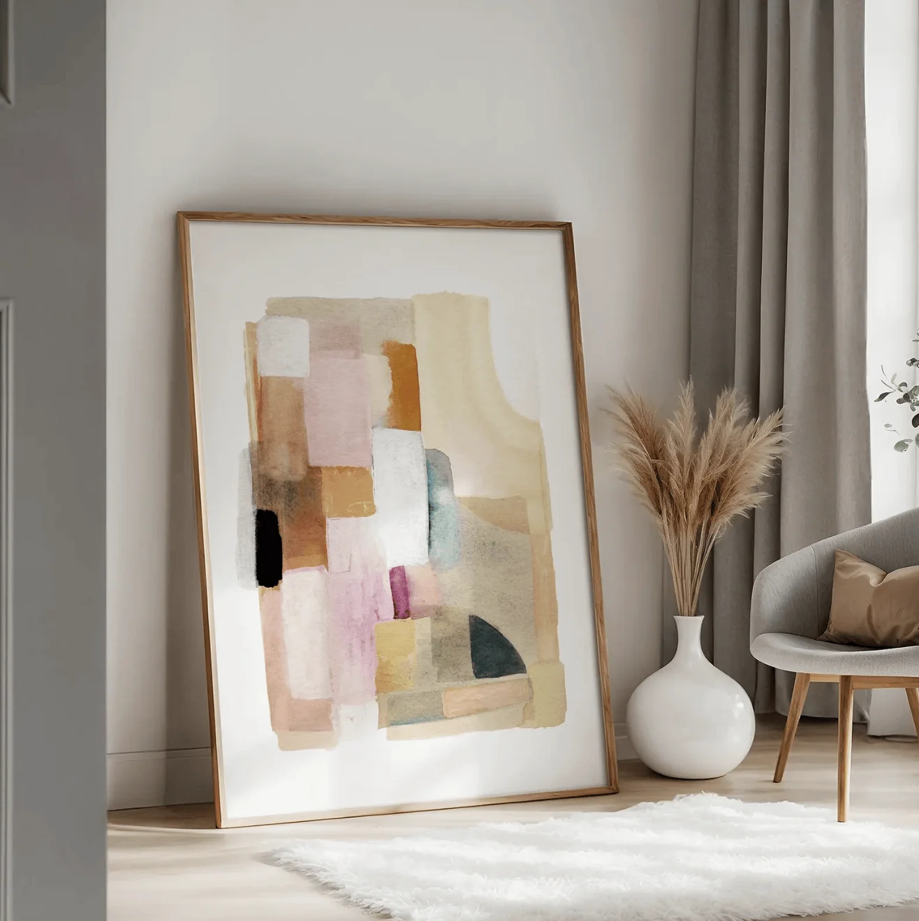 Boho Pastel Pink Neutral Block - đánh giá và giá Home Decor Minimal