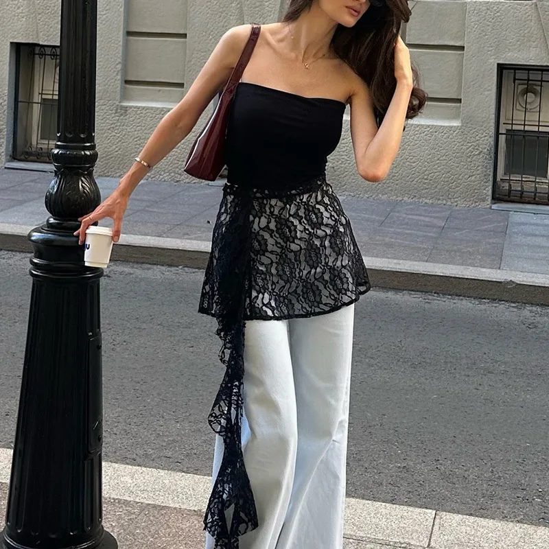 

Sexy French Tank Top Solid Color Slimming Sleeveless Hotsweet Camisole Fashion High Street Party Vest 2025 New Women