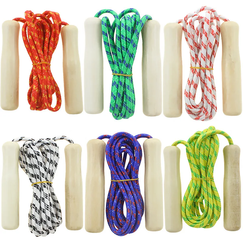 

High Quality Cross Skipping Jump Rope Nylon Speed Handle Wooden Rope Skipping