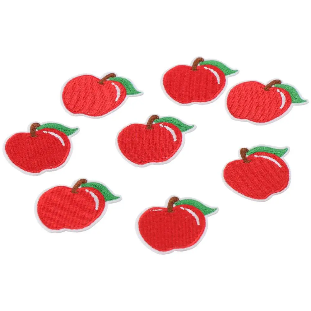 20 Pieces Apple shape Red Apple Patches Polyester Red Clothing Iron-on Embroidered Patch 1.89x 1.77 inch