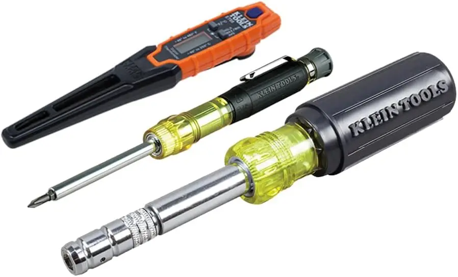 

3-in-1 HVAC Tool Kit with Screwdriver, Nut Driver, and Digital Thermometer for Easy Repairs