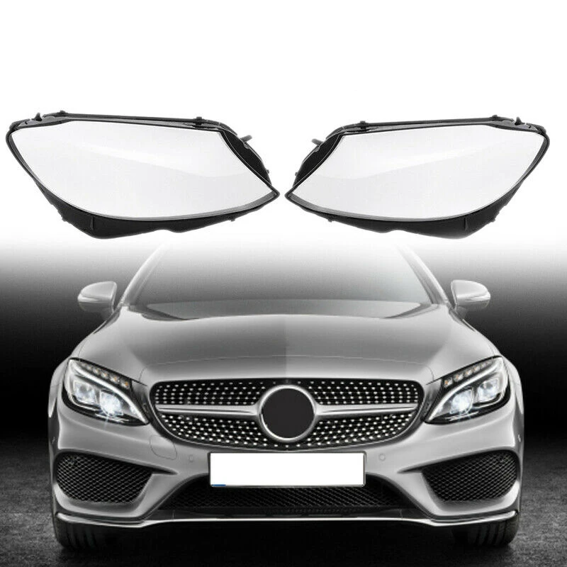 

X-T Pair Fit For Mercedes Benz W205 C Class C180 C200 C260L C280 C300 2015-2018 Car Headlight Lens Cover Shell