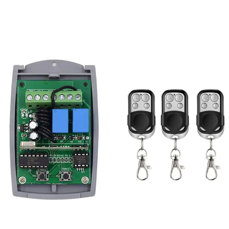 A92Z Universal Garage Door Remote Control Receiver 2CH 433Mhz Fixed Rolling Code Works For ERREKA DEA DOORHAN AT-4 MOTORLINE DIT