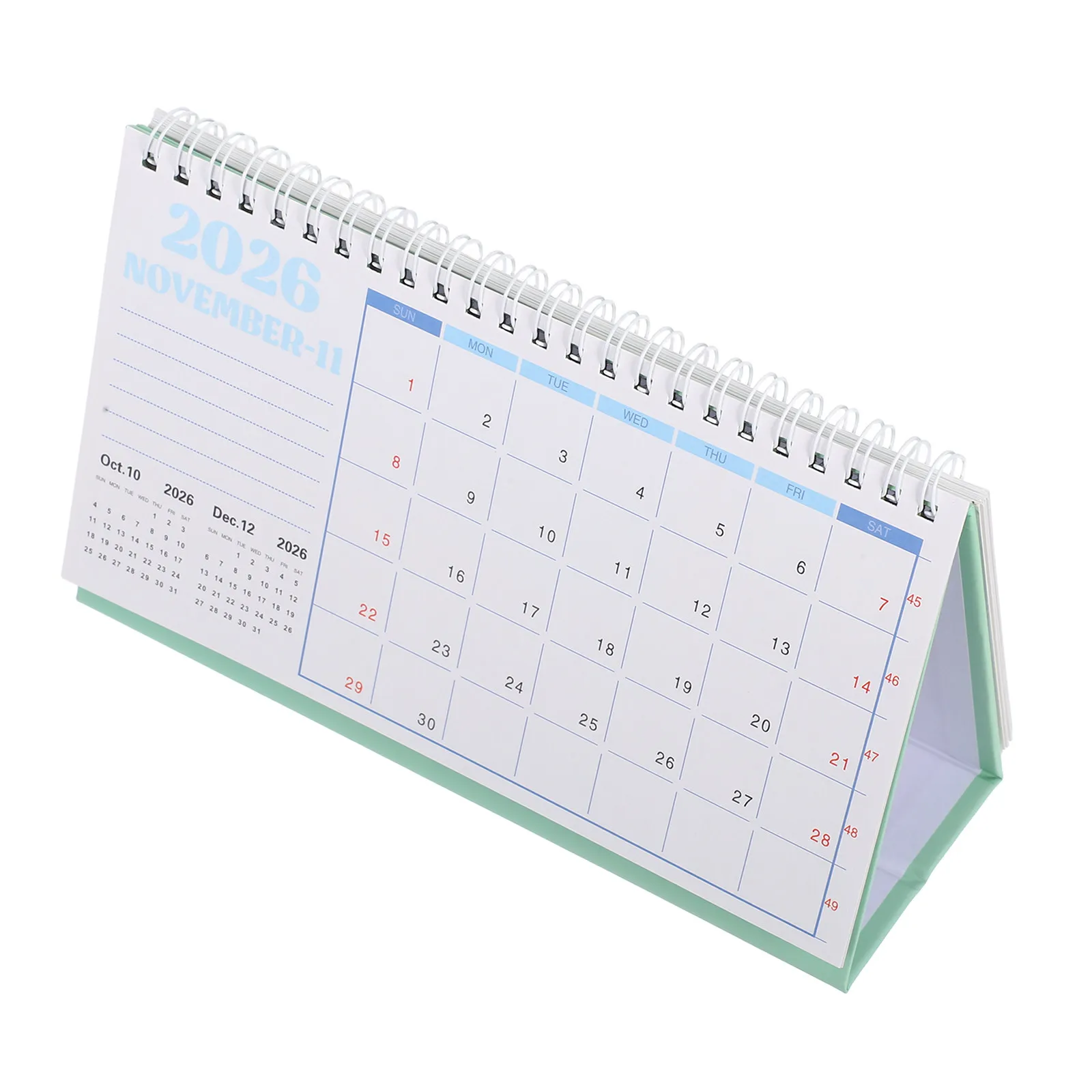 2026 Table Calendar Spiral Bound Sturdy Paper Standing Desk Planner Compact Design for Academic Year Office Planning Family