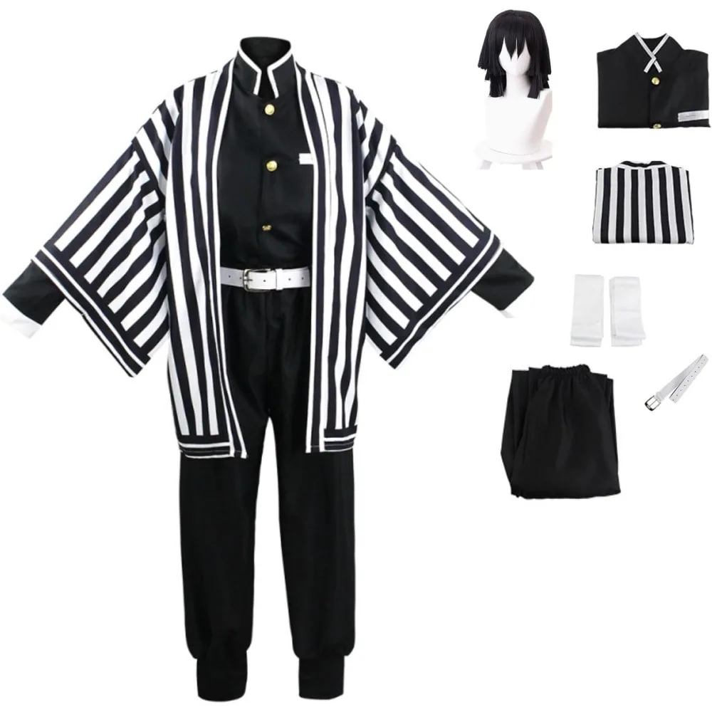 

Anime Demon killer Iguro Obanai Kimono Uniform Anime Cosplay Costume Full Set For Halloween Carnival Party