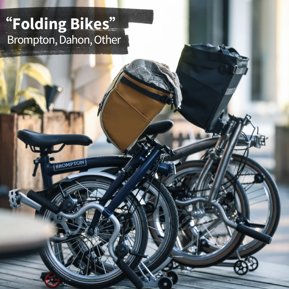 Rhinowalk Bicycle Handlebar Bag 17L/24L Bike Storage Bag Bicycle Front Basket Shoulder Bag For Brompton Dahon Bike Accessories