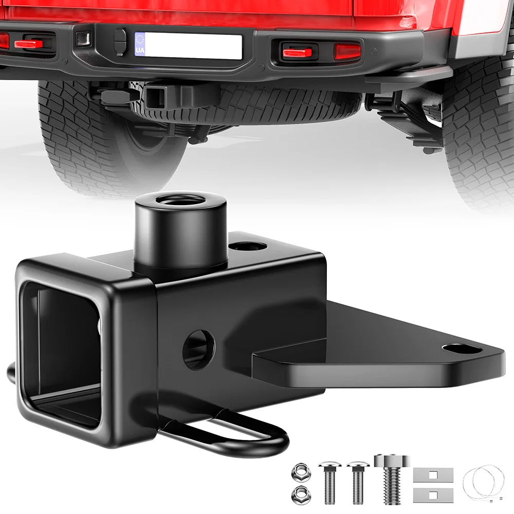 Trailer Hitch Receiver for Jeep Gladiator JT(2020-2024) 2 inch Tow Hitch with Anti-Rust Compatible with Bike Racks Tow Hooks