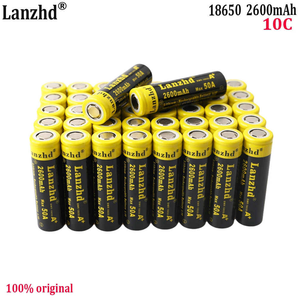 

8-80PCS 18650 Rechargeable Batteries 3.7V Lithium 26A 2600mA 10C current battery for Electric Drill scooter tools Toy Car LED