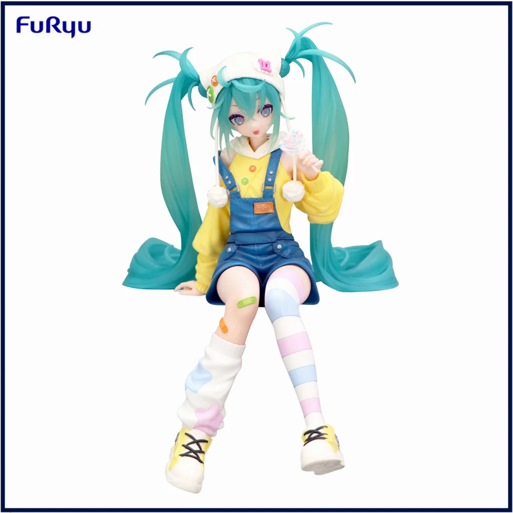 Original Furyu Anime Figure Hatsune Miku Noodle Stopper Figure -Lollipop Action Figurine Collector Toys Model Doll 15cm