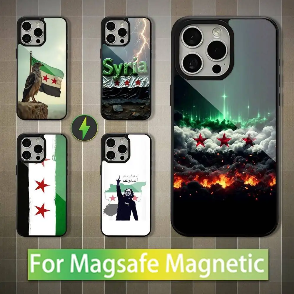 

Flag S-Syrian P-People Phone Case For iPhone 16,15,14,13,12,11,Pro,Max,Plus,Mini,Magsafe,Magnetic Wireless Charging Case