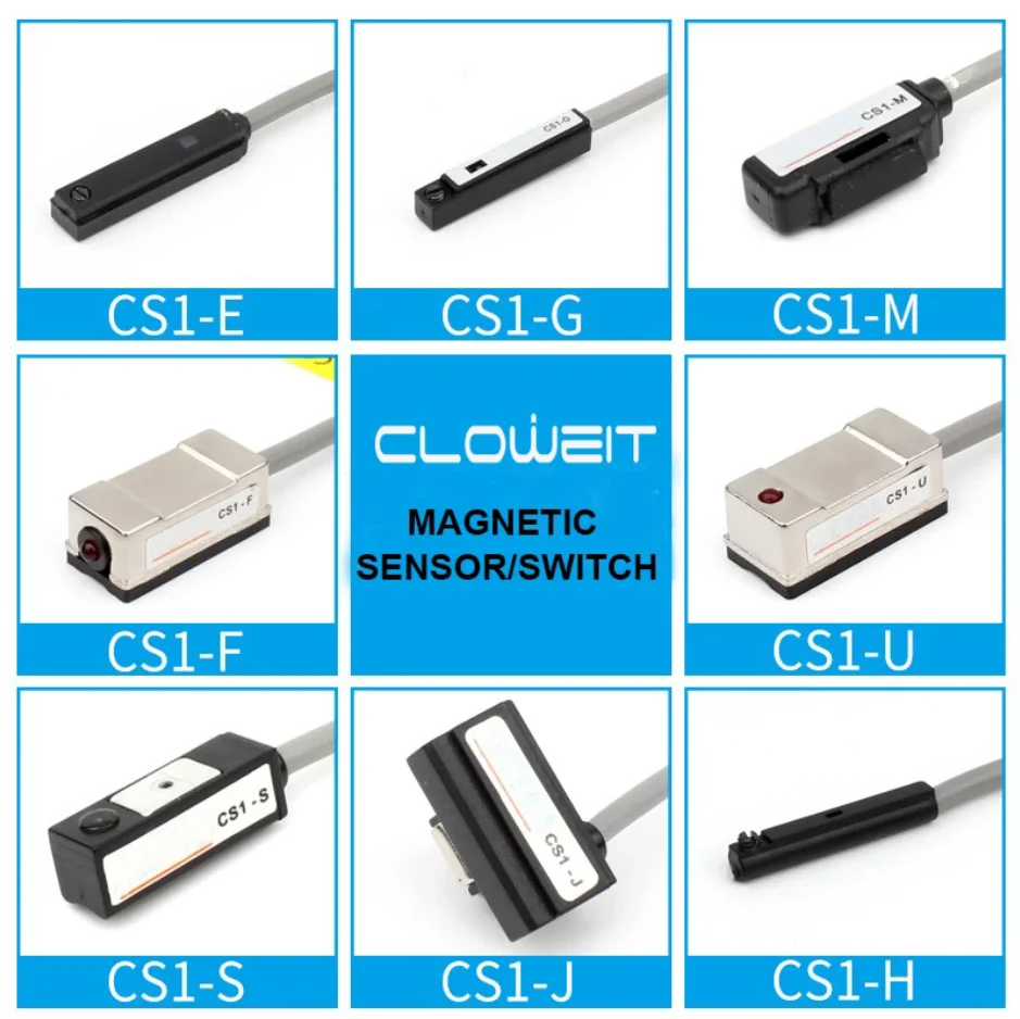Cloweit Air Pneumatic Cylinder CS1-J Magnetic Reed Switch Sensor CS1-G CS1-M CS1-U -F D-A93 D-Z73 D-A73 D-C73 Switch Solenoid